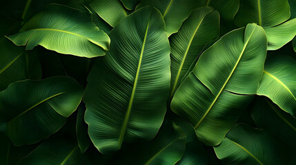 Lush Green Tropical Leaf Background Illustration