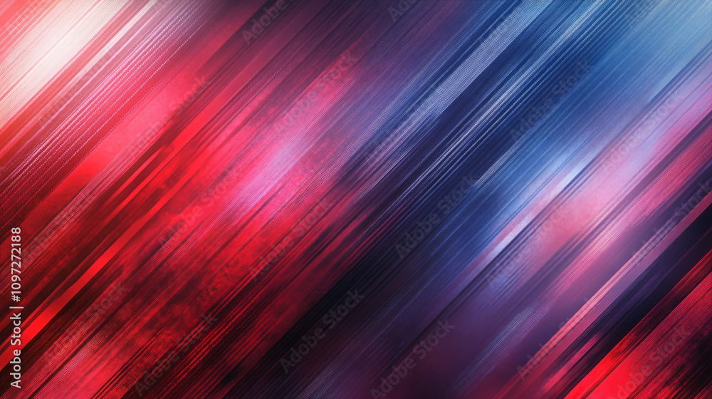 Fototapete Converging diagonal red and blue lines create a dynamic and lively abstract background with a sense of movement