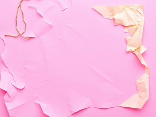 Pink crumpled paper background texture for creative projects, crafts, abstract