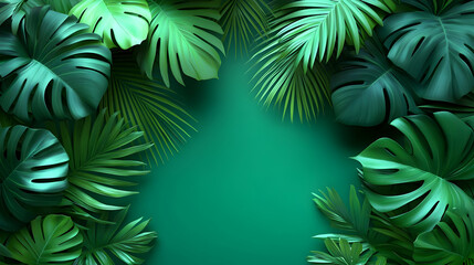 Lush Tropical Leaf 3D Render Background
