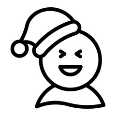 santa Line Icon