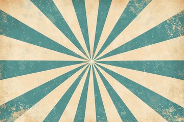 Retro artwork with light blue and beige sunburst pattern