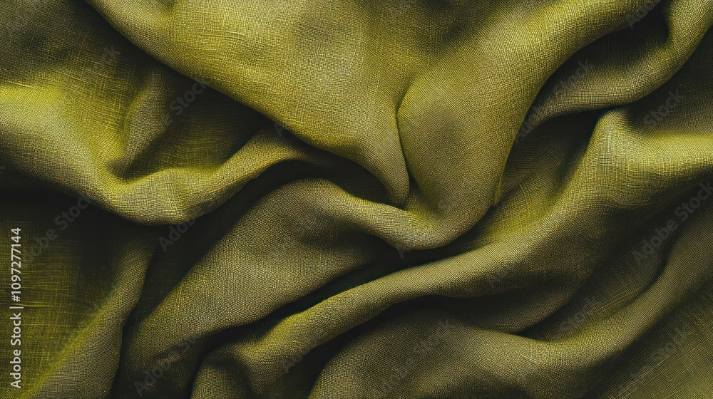 Aufkleber abstract background of green wrinkled fabric texture.