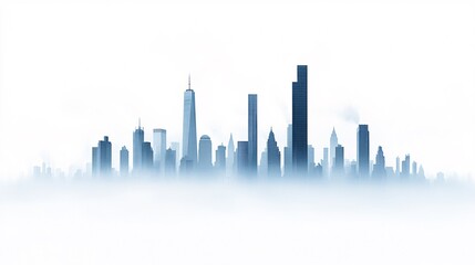 Fototapeta premium City skyline silhouette on white background