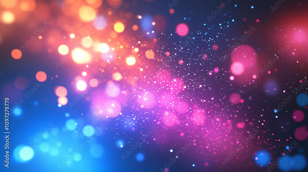 Poster vibrant bokeh lights on abstract background evoke a joyful and festive atmosphere, suitable for all 