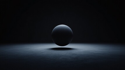 Floating Black Sphere in Dark Environment