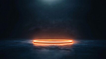 Neon circle glow on a dark background