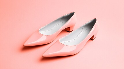 Pink Patent Leather Heels on Soft Pink Background