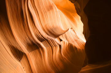 Antelope Canyon is a slot canyon in the American Southwest. It is on Navajo land east of Page, Arizona. Antelope Canyon includes two separate, scenic slot canyon sections