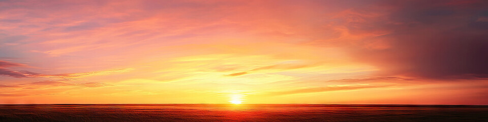 Fototapeta premium TX Sunset Spectacle: Vivid hues of orange, yellow, and pink paint the sky during a stunning Texas sunset.