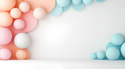 Abstract Pastel Colored Spheres Background Design