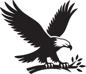 Black eagle with big wings design art 