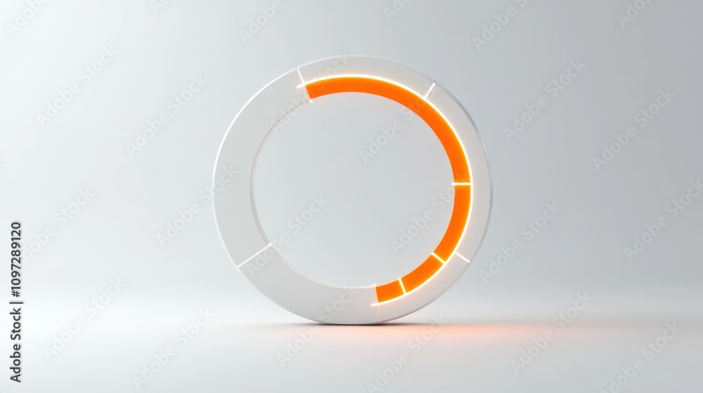 Poster A circular graphic element with an orange accent, suggesting a loading or progress indicator.