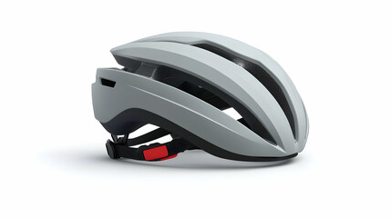 Fototapeta premium Grey bicycle helmet isolated on white background.
