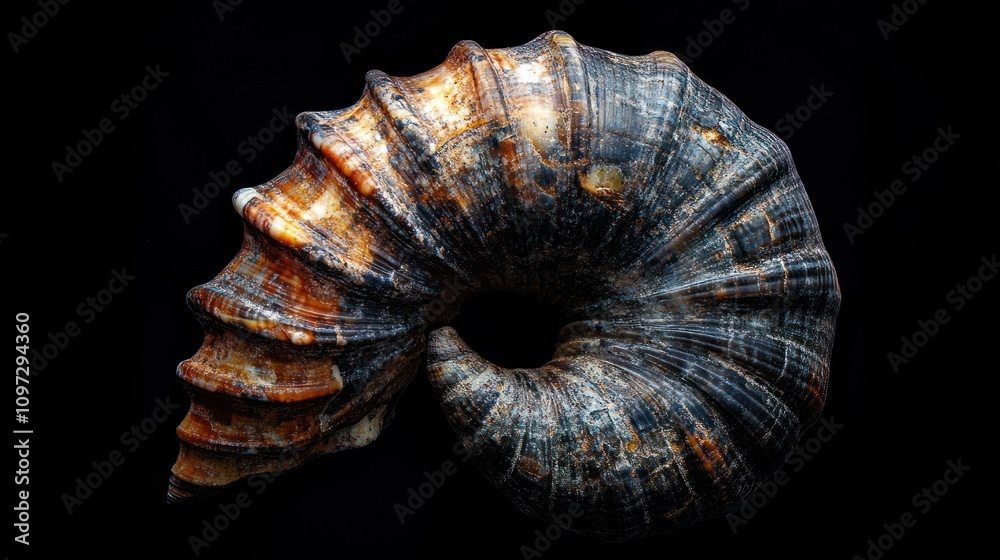 Poster ammonite fossil spiral shell ancient ocean relic