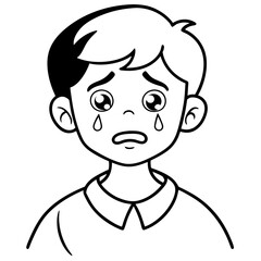 boy crying cartoon illustration