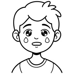 boy crying cartoon illustration