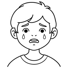 Obraz premium boy crying cartoon illustration