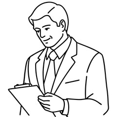 business man takes notes