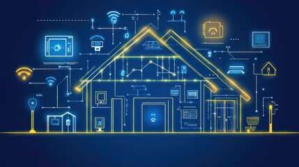 Smart Home Technology: A Networked House Illustration