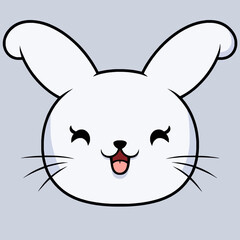 Obraz premium Cheerful Cartoon Bunny Face with Playful Expression