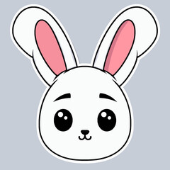 Fototapeta premium Adorable cartoon bunny character with playful expression and ears