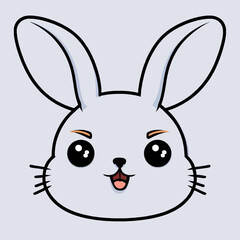 Obraz premium Adorable Cartoon Rabbit Face Illustration for Children
