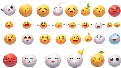 Cute Emojis icon set: 3D Emoticons Collection