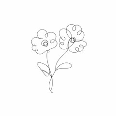 Hand drawn simple flower outline