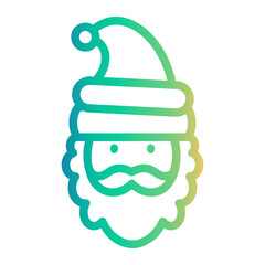 santa Line Gradient Icon