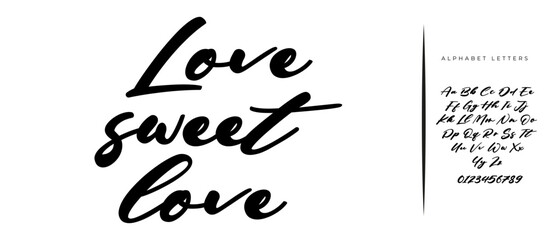 Love sweet love. Lettering phrase isolated on white background. Design element