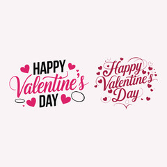 Happy Valentine's Day and forever in love Typography Vector Design illustration