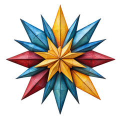 Colorful Star Icon Isolated On White Background 