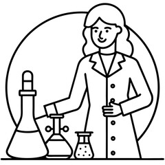 female scientist do experiments in lab