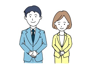 スーツを着た男女