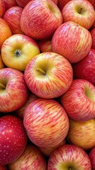 Fresh Red Apples Piled Together in a Vibrant Display