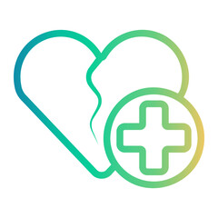 Obraz premium broken Line Gradient Icon