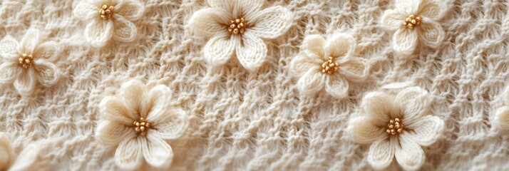 Flower lace knitting wool texture and background