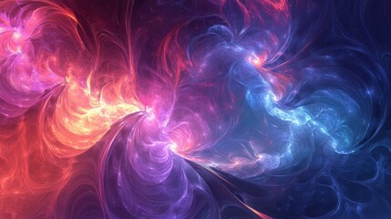 Cosmic Nebula: A Symphony of Red and Blue