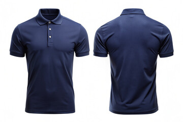 Polo shirt mockup front and back view, Realistic Short sleeve Polo shirt template isolated on white background