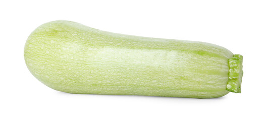 One fresh ripe zucchini isolated on white