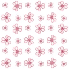 seamless pattern with pink flowers