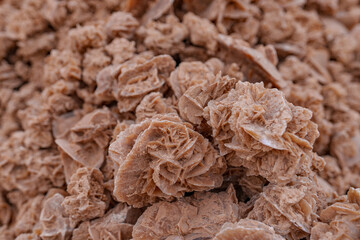 The rock, the desert rose, arranged in great heaps