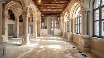 Fototapeta premium Precise site inspections prefabrication in historical sites ensuring quality and adherence to modern standards