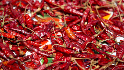 Fototapeta premium close up red hot chili peppers