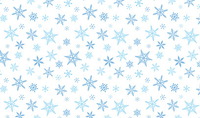 背景透過の雪の結晶シームレスパターン/ブルー