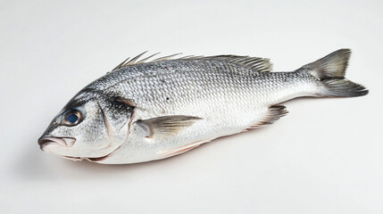 Obraz premium Fresh fish displayed on a clean surface ready for culinary preparation in a kitchen