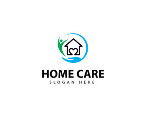 Home care logo design. Vector illustration home care with love shape and hand concept. modern logo design vector icon template