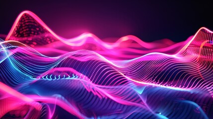 Neon abstract lines, futuristic and dynamic