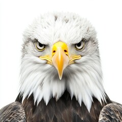 Majestic eagle with intense gaze, showcasing powerful features and details